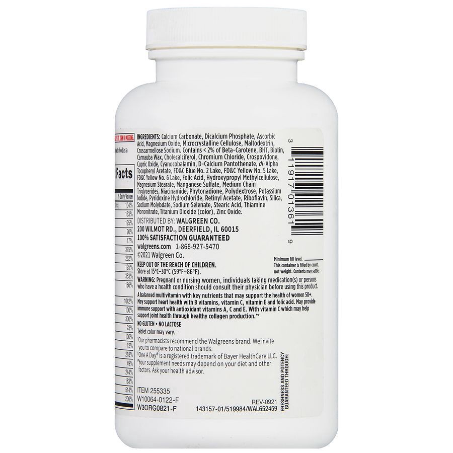 slide 3 of 5, Walgreens Women's 50+ Once Daily Multivitamin, 100 ct