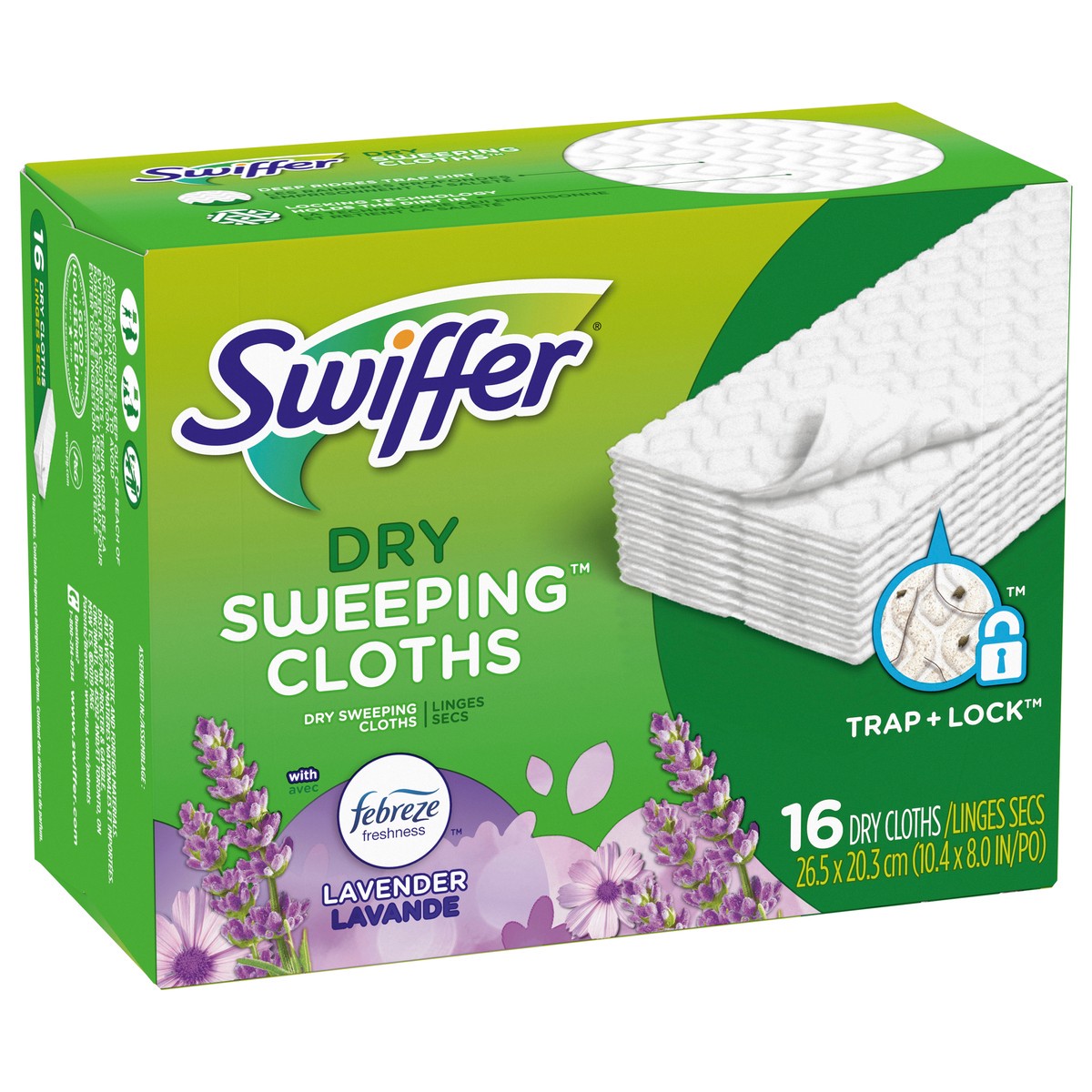 slide 2 of 4, Swiffer Sweeper Dry Sweeping Pad, Multi Surface Refills for Dusters Floor Mop, with Febreze Lavender, 16 count, 16 ct