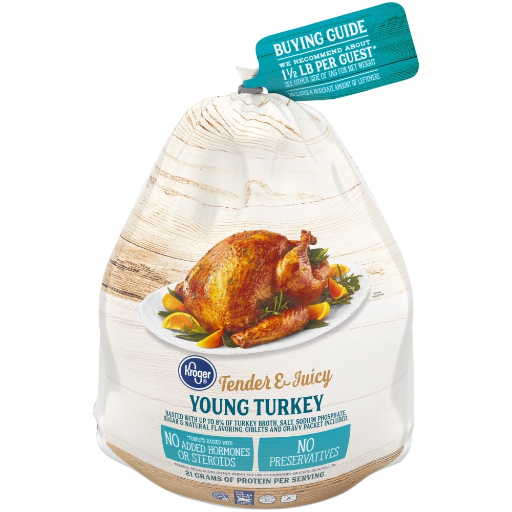 slide 1 of 1, Kroger Tender & Juicy Frozen Whole Young Turkey(10-14 Lb) Limit 1 On Sale Retail, 10 ct; 14 lb