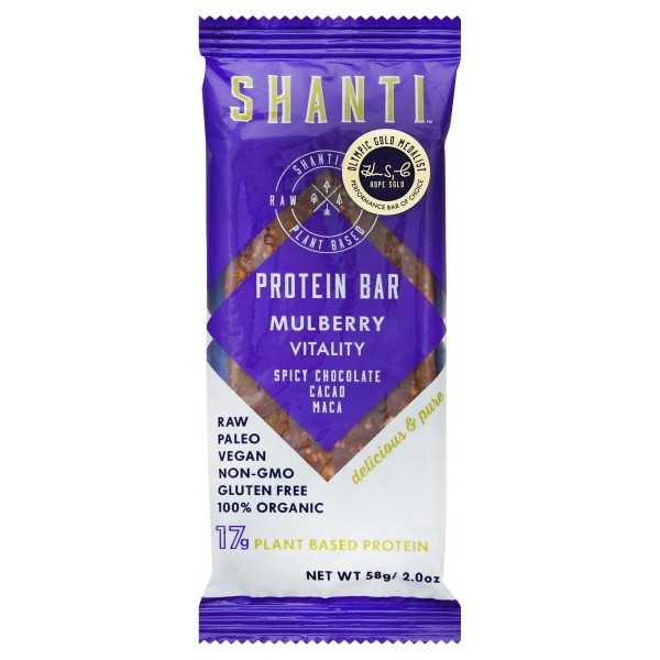 slide 1 of 1, Shanti Bar Protein Bar, Mulberry Vitality, 2 oz