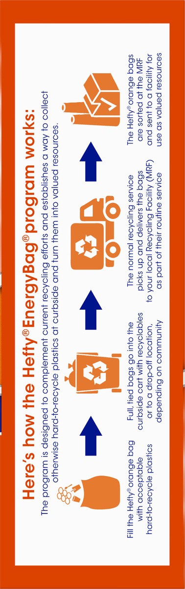 slide 12 of 13, Hefty EnergyBag 13 Gallon Orange Flap Tie Bags 20 ea, 20 ct