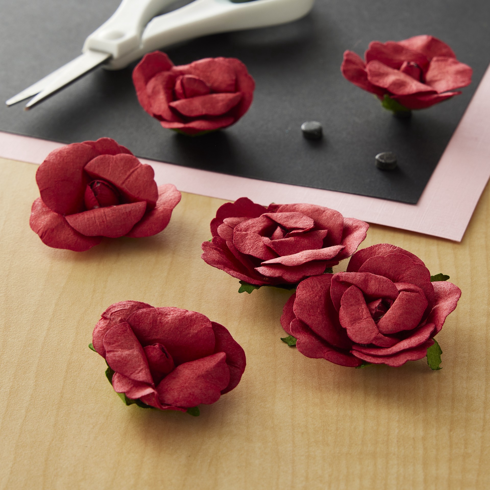 slide 2 of 3, Red Paper Roses By Recollections, 12ct., 12 ct