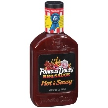 slide 1 of 1, Famous Dave's BBQ Sauce Hot & Sassy, 1.67 oz