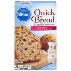 Pillsbury Cranberry Quick Bread and Muffin Mix, 15.6 oz Box
