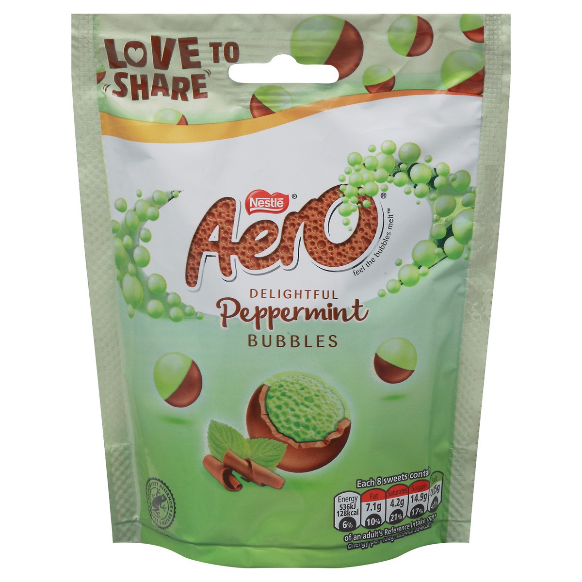 slide 1 of 2, Aero Nestle Delightful Peppermint Peppermint Bubbles 92 g, 92 g