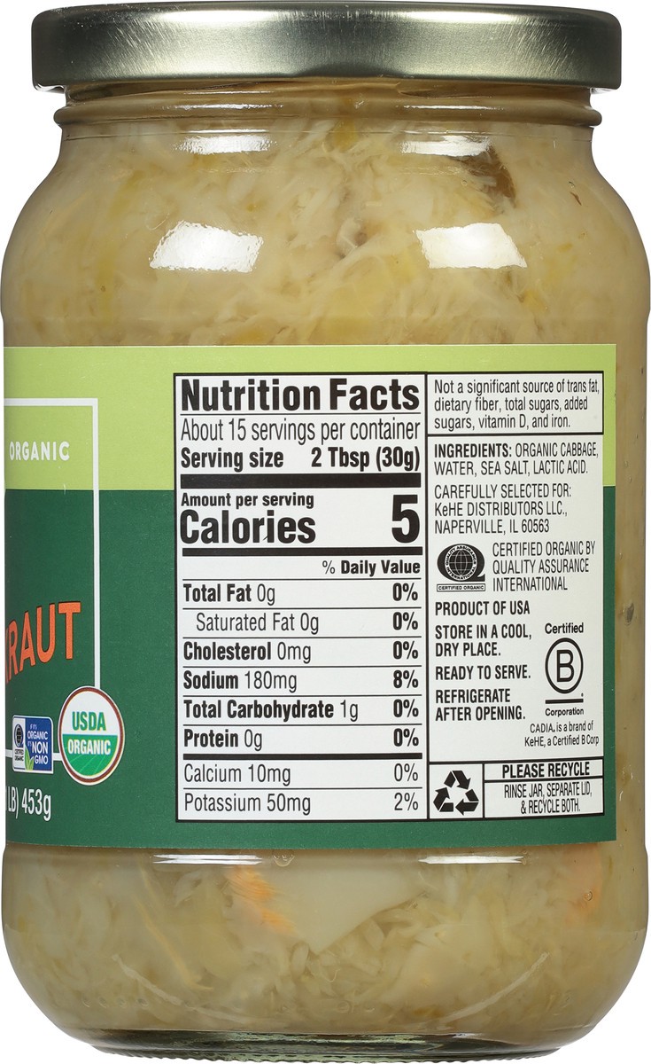 slide 7 of 9, Cadia Sauerkraut Org, 16 oz