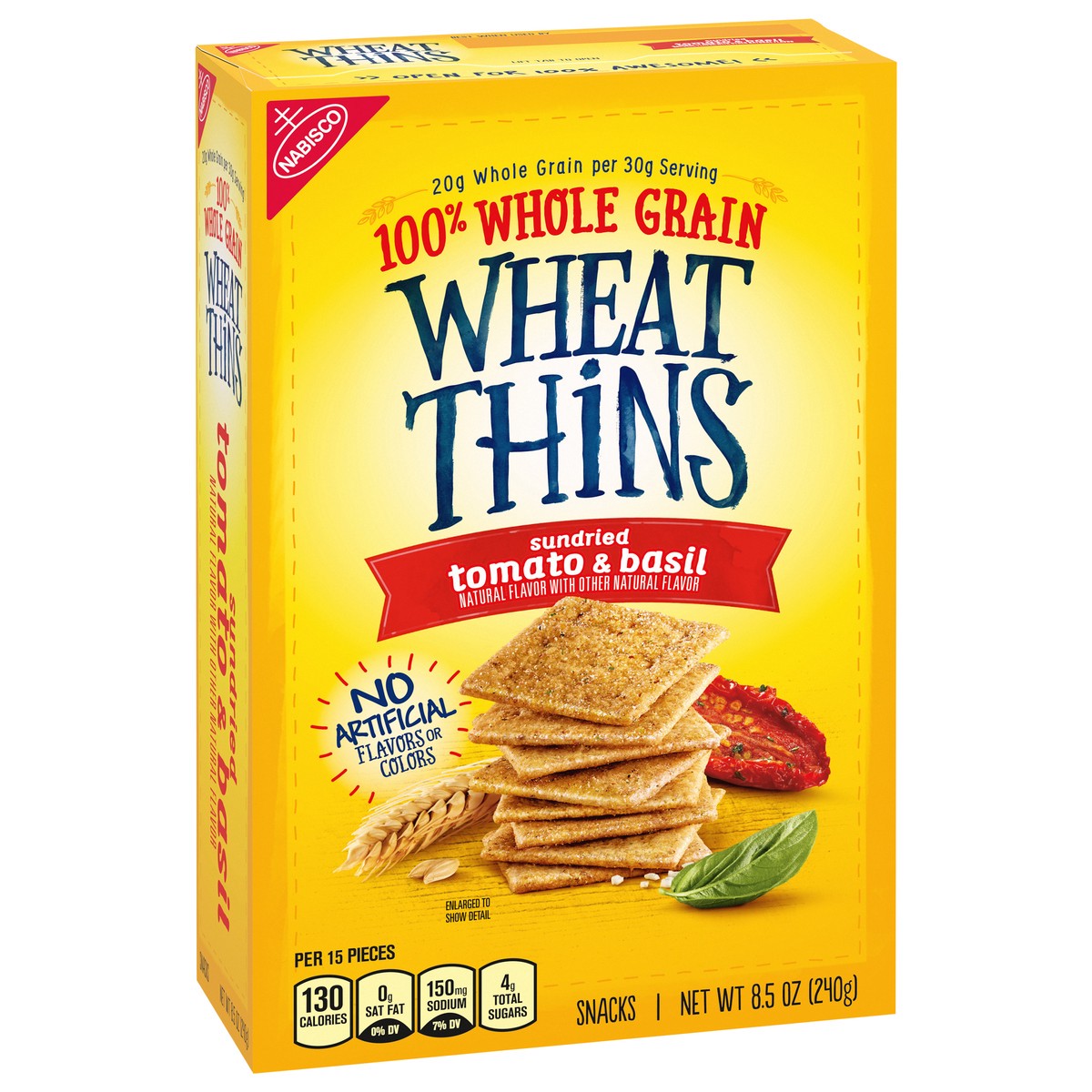 slide 3 of 9, Wheat Thins Sundried Tomato & Basil Snacks, Whole Grain Wheat Crackers, Snack Crackers, 8.5 oz, 8.5 oz