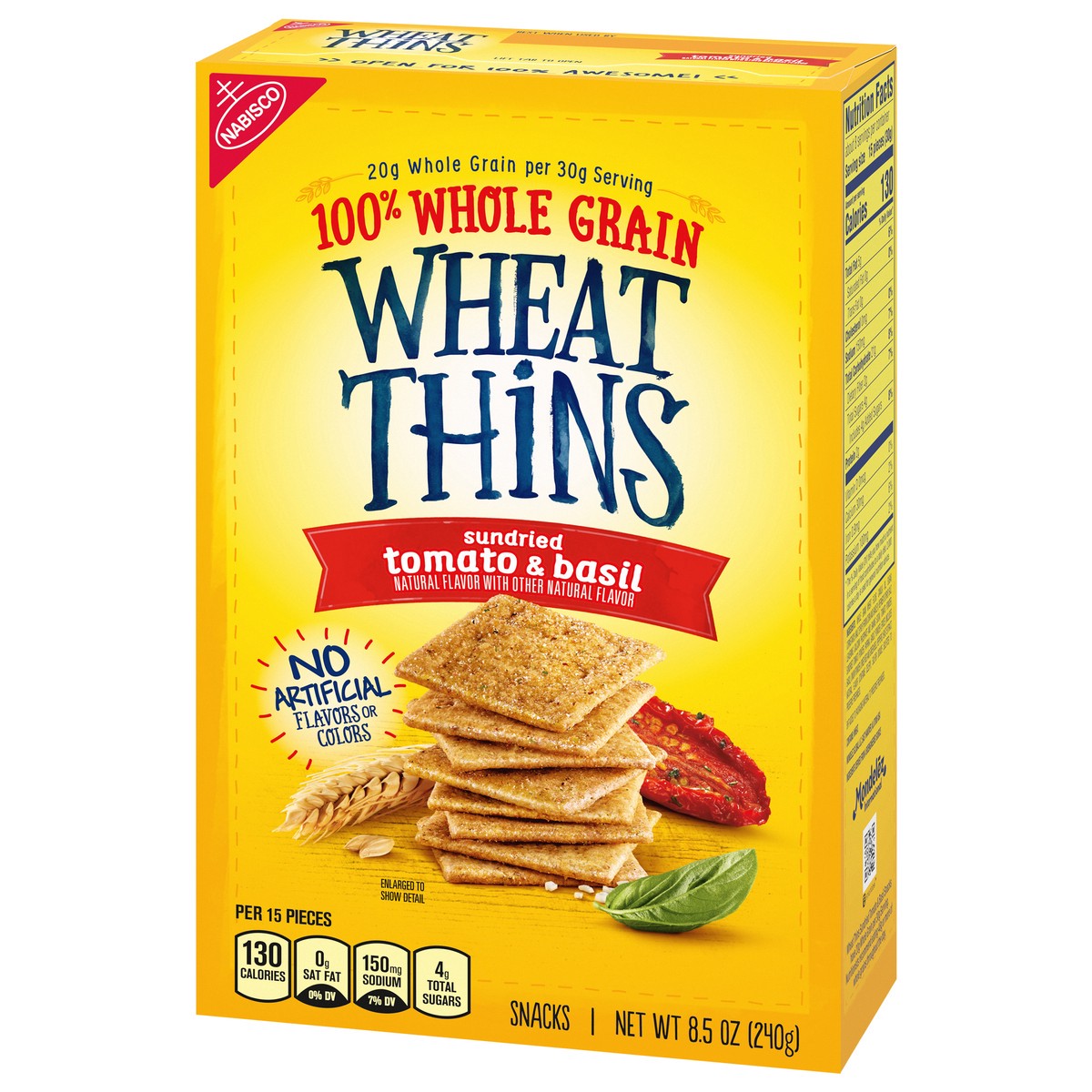 slide 7 of 9, Wheat Thins Sundried Tomato & Basil Snacks, Whole Grain Wheat Crackers, Snack Crackers, 8.5 oz, 8.5 oz