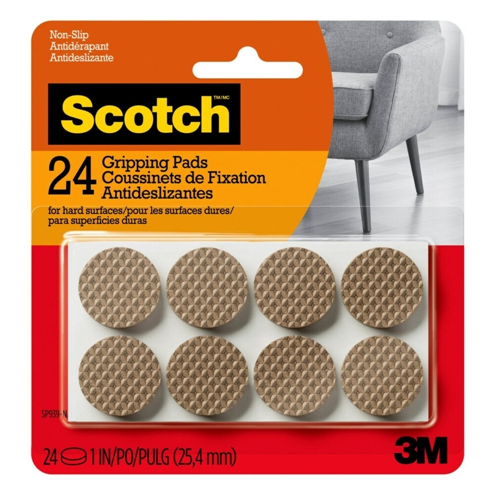 slide 1 of 1, Scotch Gripping Pads, Brown, 24 ct; 1 in
