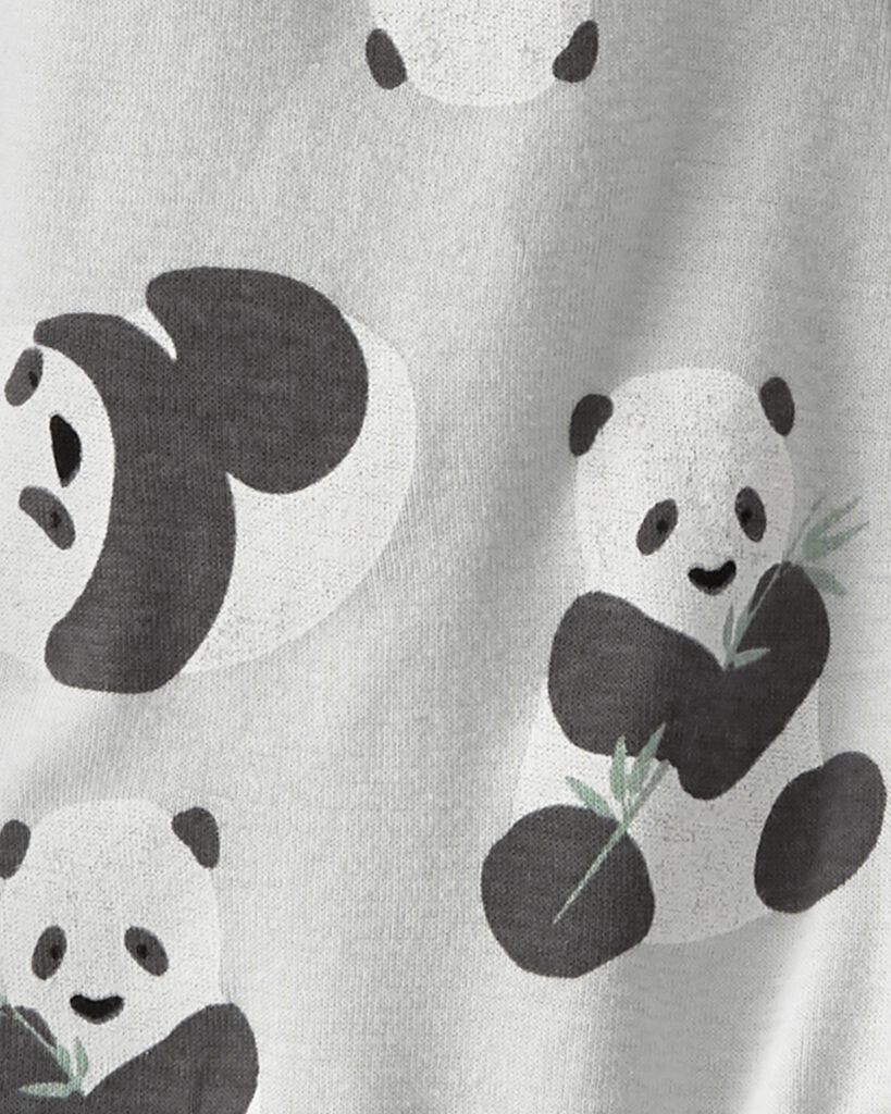 slide 4 of 5, Littleplanet Baby Organic Cotton 2-Way Zip Sleep & Play Pajamas Panda 6M, 1 ct