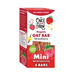 Once Upon a Farm Organic Strawberries Mini Refrigerated Oat Snack Bars - 4.7 oz / 6 pk