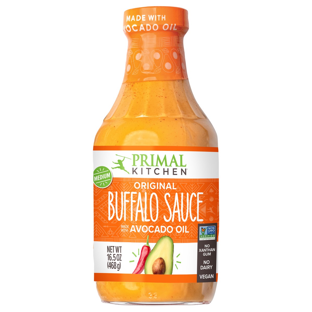 slide 1 of 9, Primal Kitchen Medium Original Buffalo Sauce 16.5 oz, 16.5 oz