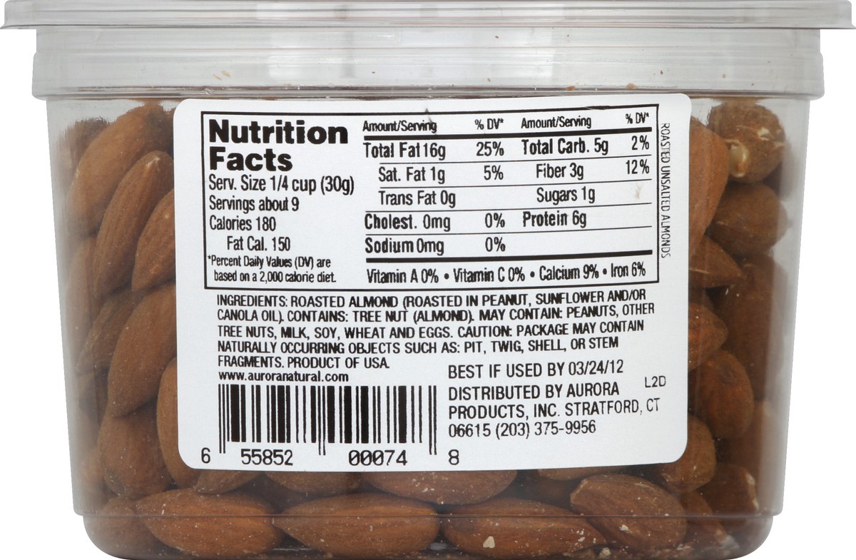 slide 3 of 4, Aurora Natural Roasted Salt Almonds, 9.5 oz