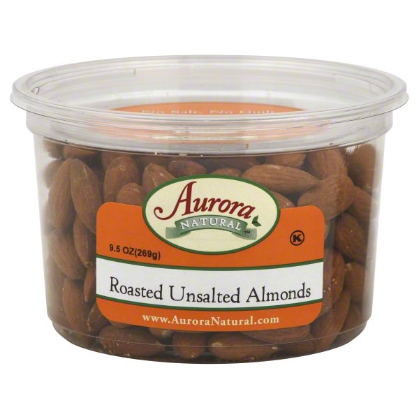 slide 1 of 4, Aurora Natural Roasted Salt Almonds, 9.5 oz