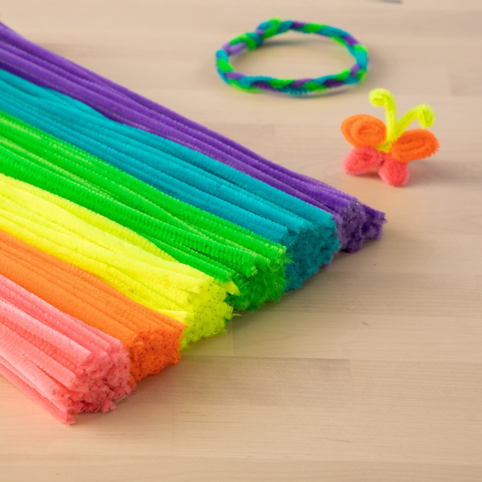 slide 4 of 5, Neon Chenille Stems By Creatology, 6 mm