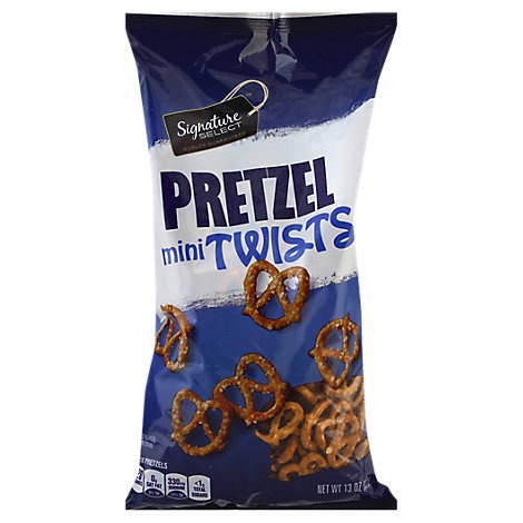 slide 1 of 1, Signature Select Pretzel Mini Twists Bag, 13 oz