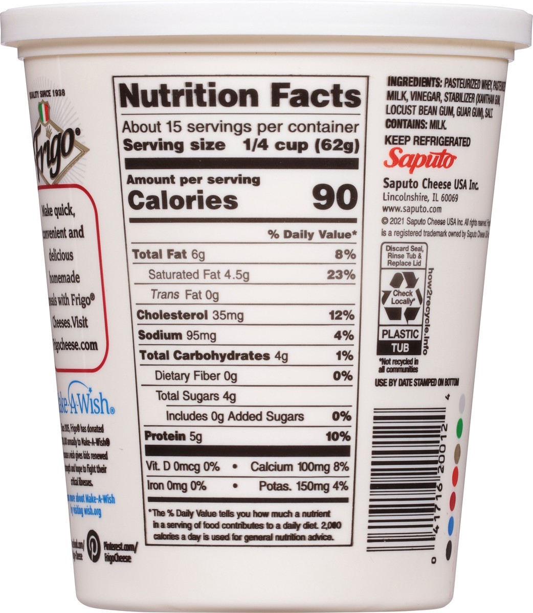 slide 9 of 12, Frigo Whole Milk Ricotta Cheese 32 oz, 32 oz