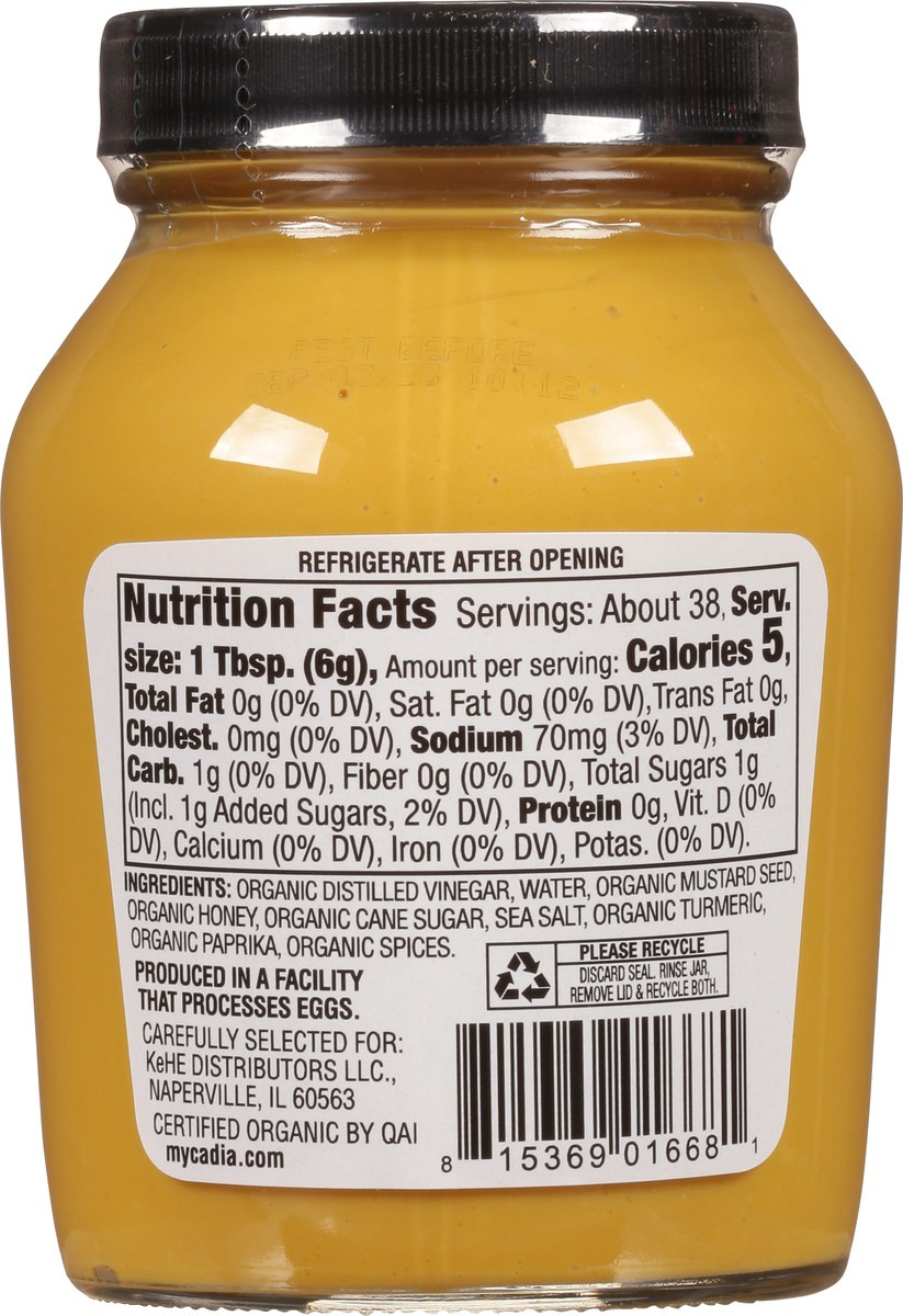 slide 8 of 9, Cadia Organic Honey Mustard 8 oz, 8 oz