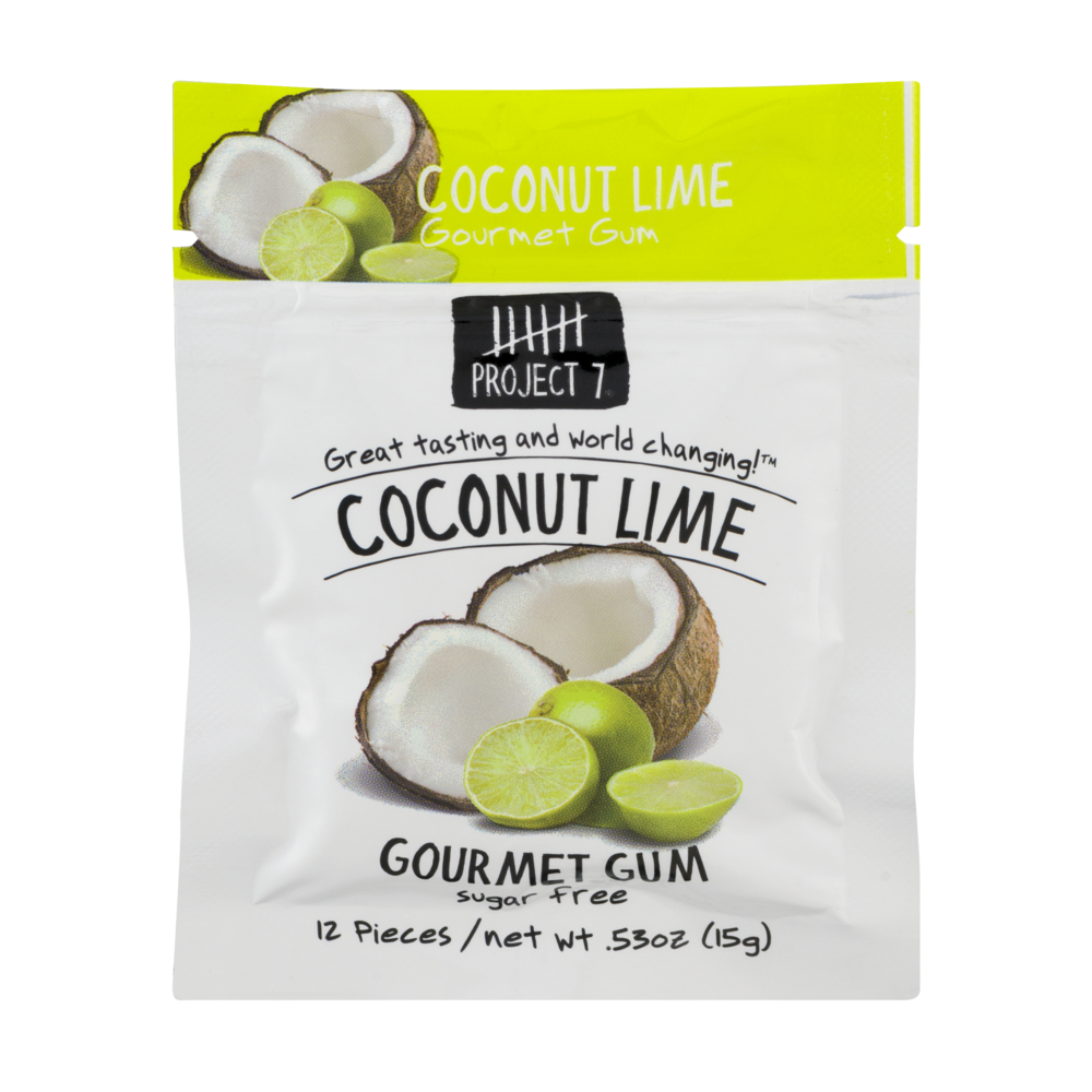 slide 1 of 1, Project 62 Gum Gourmet Coconut Lime Bag, 12 ct