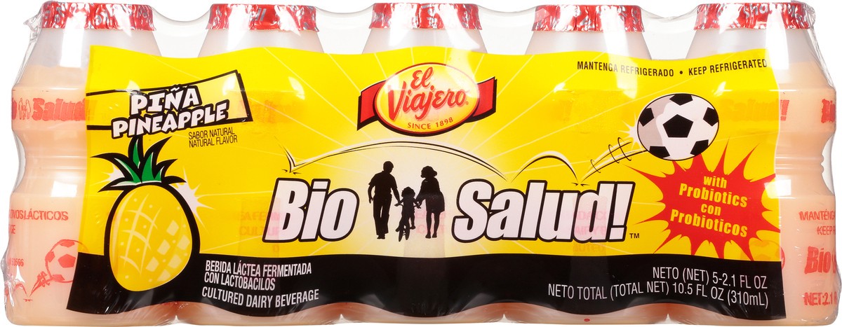 slide 8 of 12, El Viajero Pineapple Bio Salud Yogurt Drink 5Pk, 10.5 fl oz