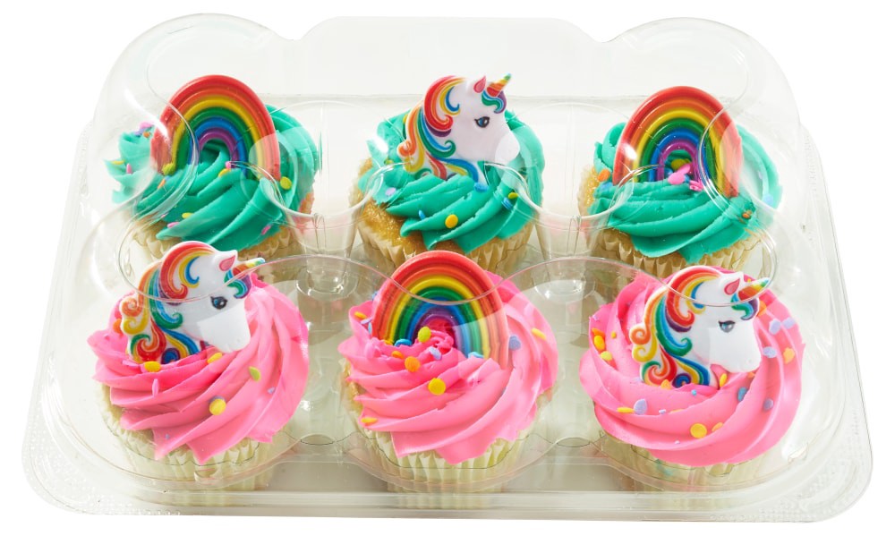 slide 1 of 4, Bakery Fresh Goodness Unicorn Cupcakes, 6 ct