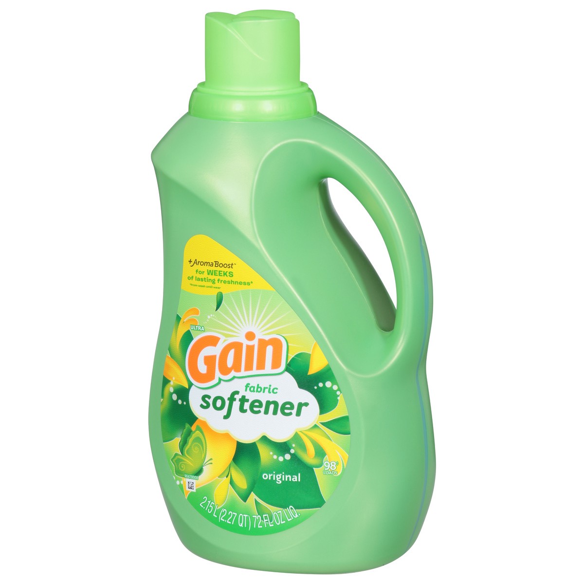 slide 2 of 14, Gain Laundry Liquid Fabric Softener, Original Scent, Fabric Conditioner, 72 fl oz, 98 Loads, 2.27 qt
