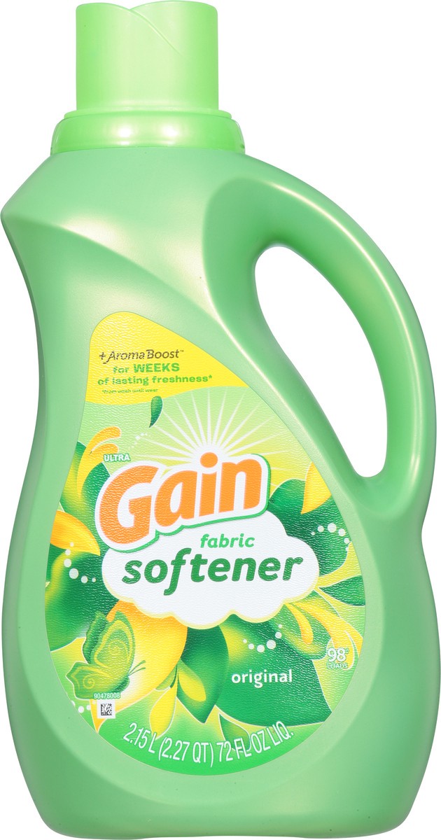 slide 10 of 14, Gain Laundry Liquid Fabric Softener, Original Scent, Fabric Conditioner, 72 fl oz, 98 Loads, 2.27 qt