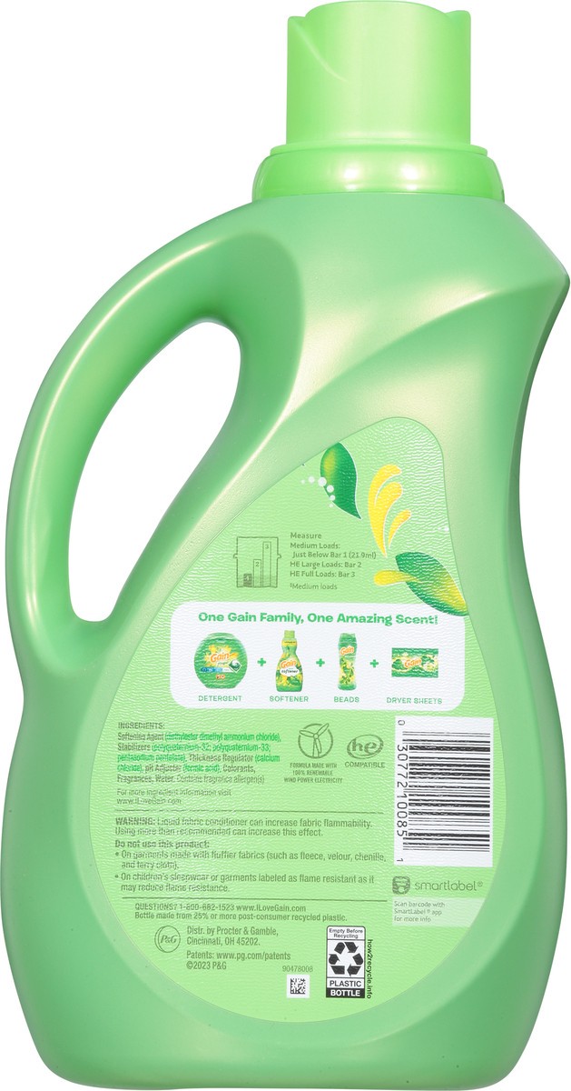 slide 7 of 14, Gain Laundry Liquid Fabric Softener, Original Scent, Fabric Conditioner, 72 fl oz, 98 Loads, 2.27 qt