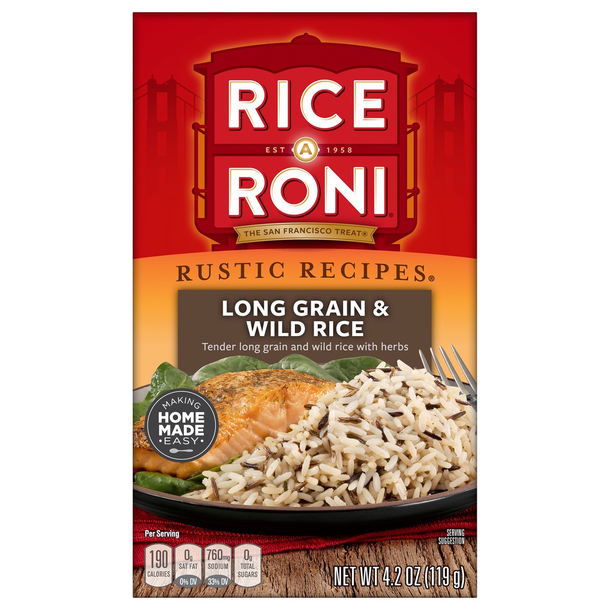 slide 1 of 8, Rice-A-Roni Rustic Recipes Long Grain & Wild Rice 4.2 oz, 4.2 oz