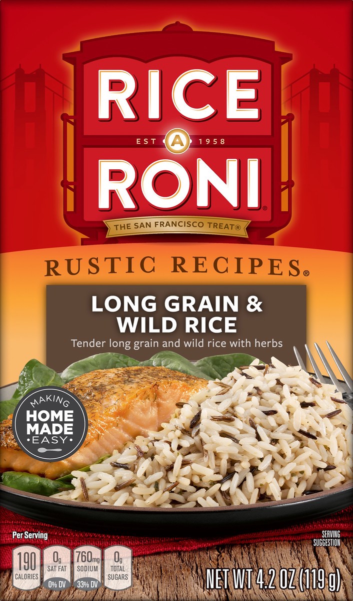 slide 5 of 8, Rice-A-Roni Rustic Recipes Long Grain & Wild Rice 4.2 oz, 4.2 oz