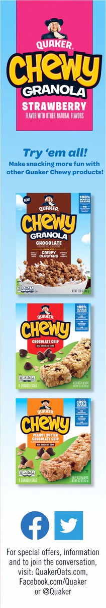 slide 6 of 6, Quaker Granola, Strawberry, Chewy, 13.6 oz