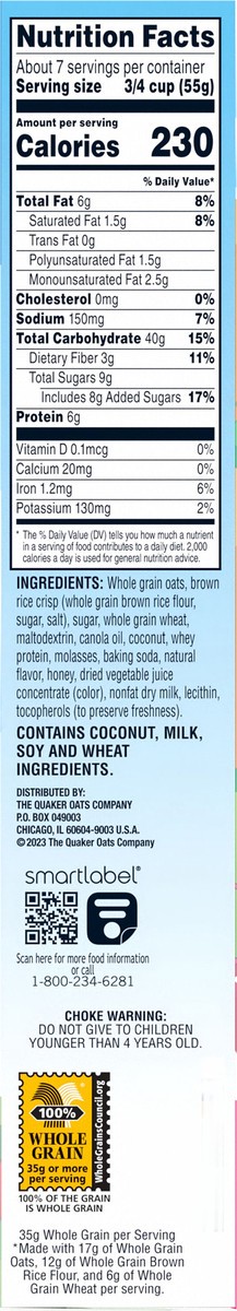 slide 4 of 6, Quaker Granola, Strawberry, Chewy, 13.6 oz