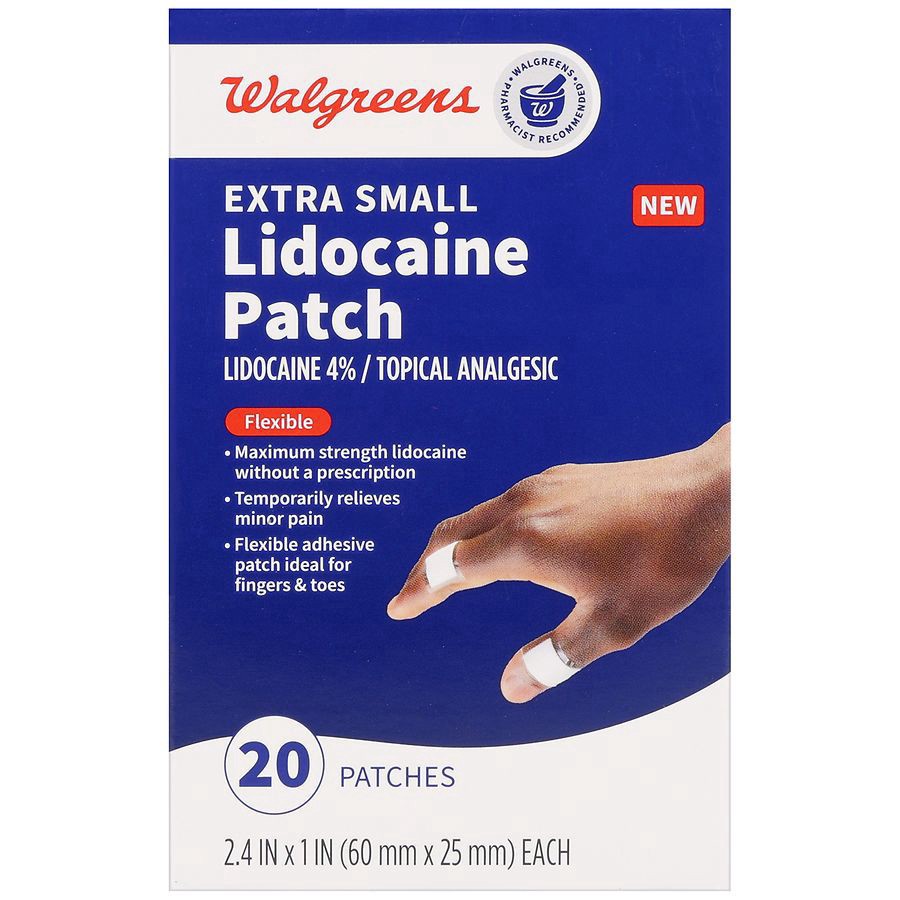 slide 1 of 5, Walgreens Lidocaine Patch Extra Small, 2.4 x 1 Inches, 20 ct