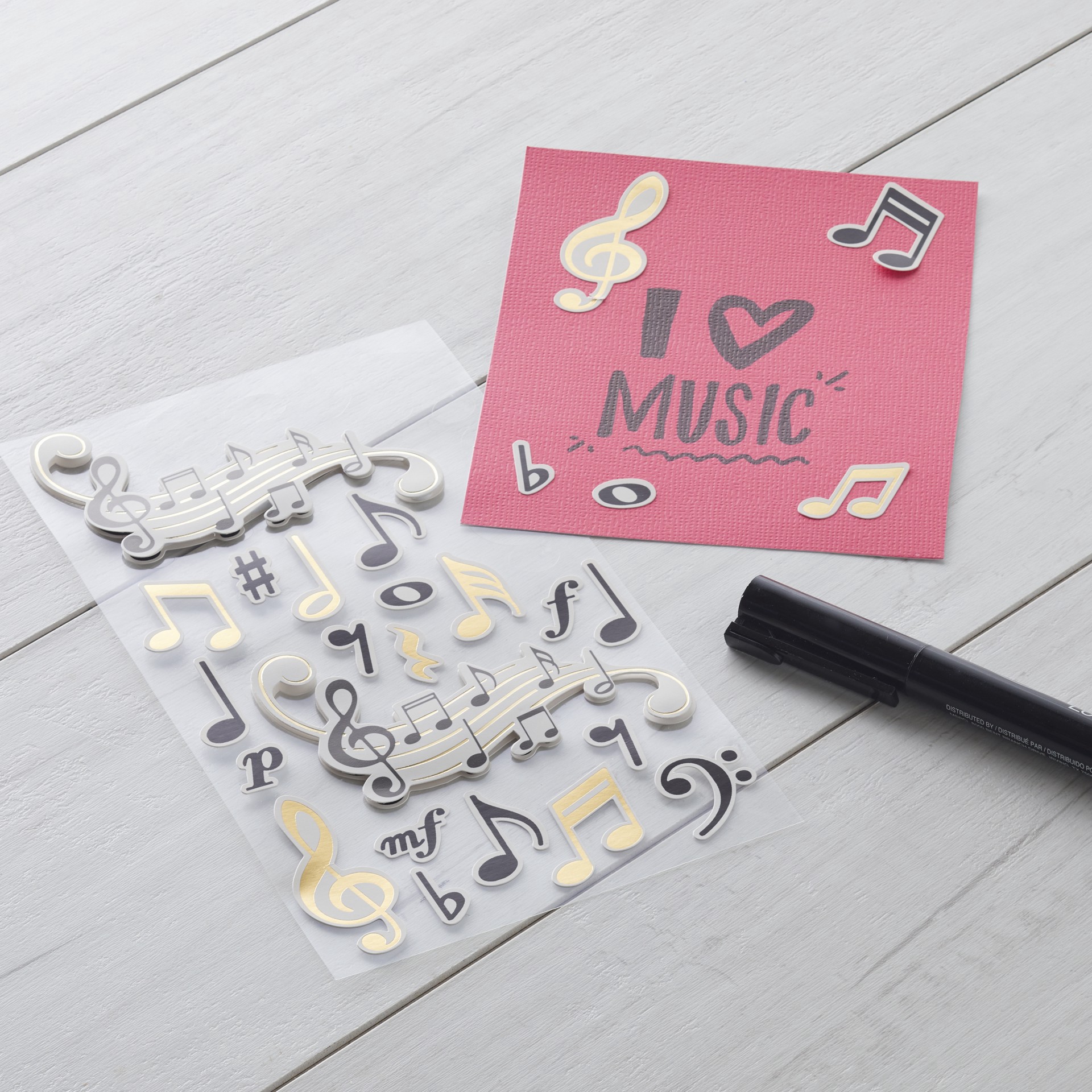 slide 4 of 6, Music Dimensional Stickers By Recollections, 3.875 in x 6.875 in