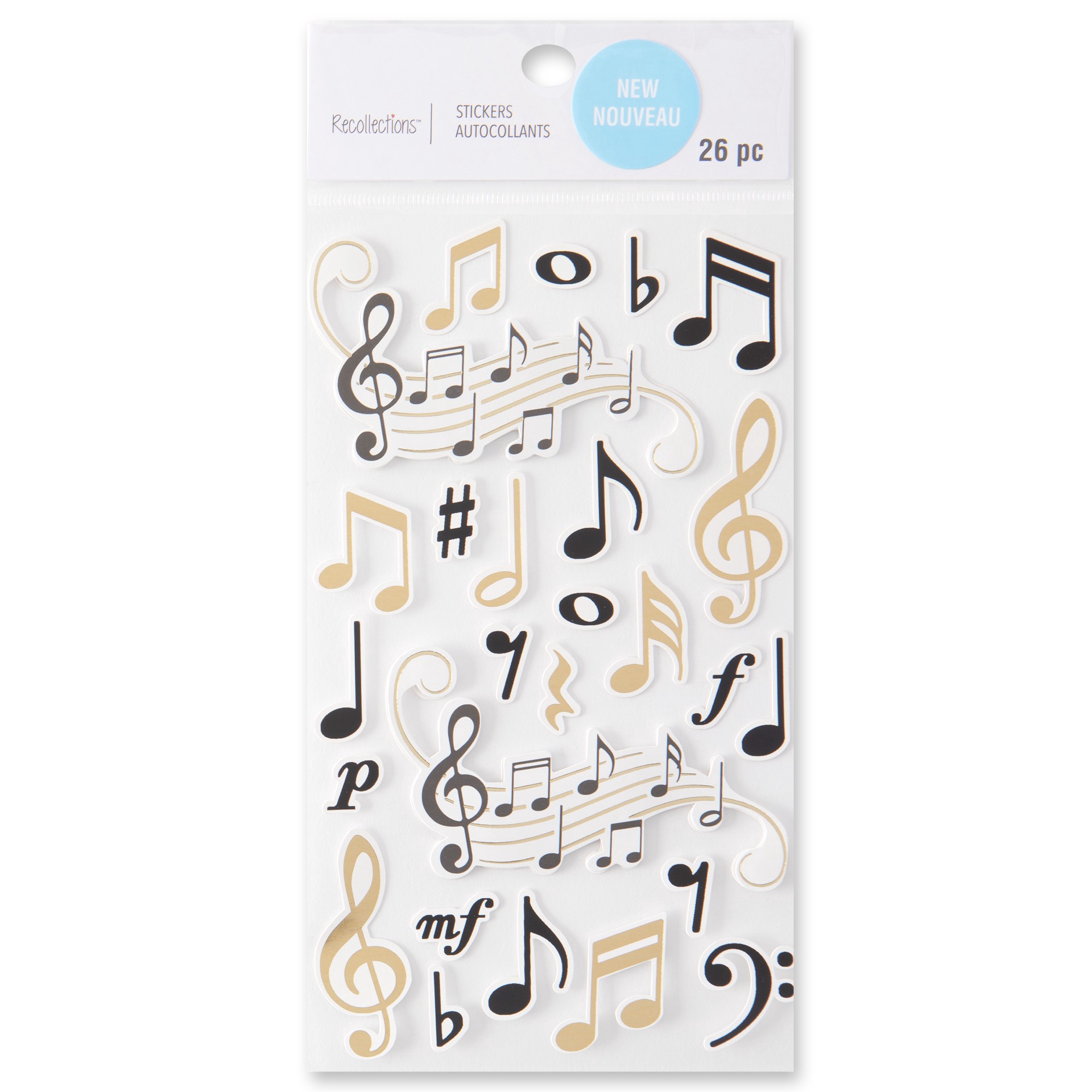 slide 2 of 6, Music Dimensional Stickers By Recollections, 3.875 in x 6.875 in