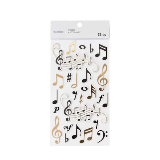 slide 1 of 6, Music Dimensional Stickers By Recollections, 3.875 in x 6.875 in