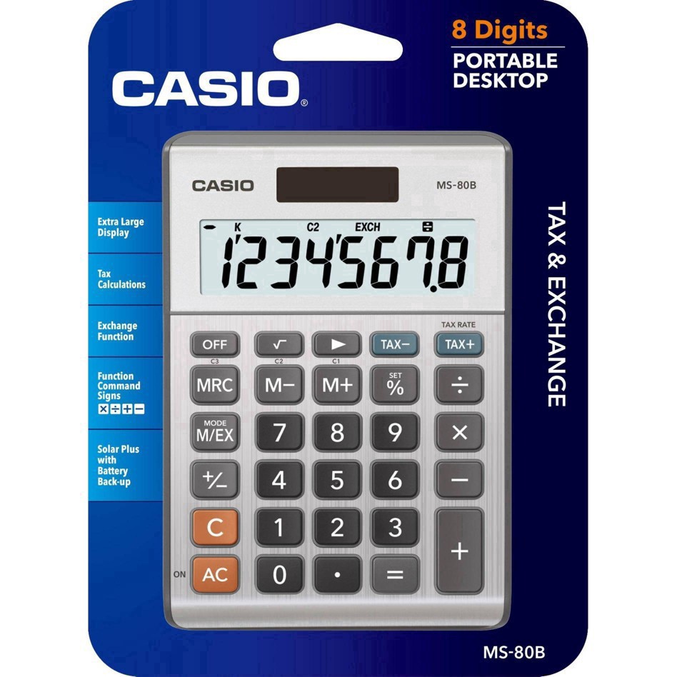 slide 9 of 32, Casio Basic 8-Digit Desktop Calculator - Gold (MS-80B), 1 ct