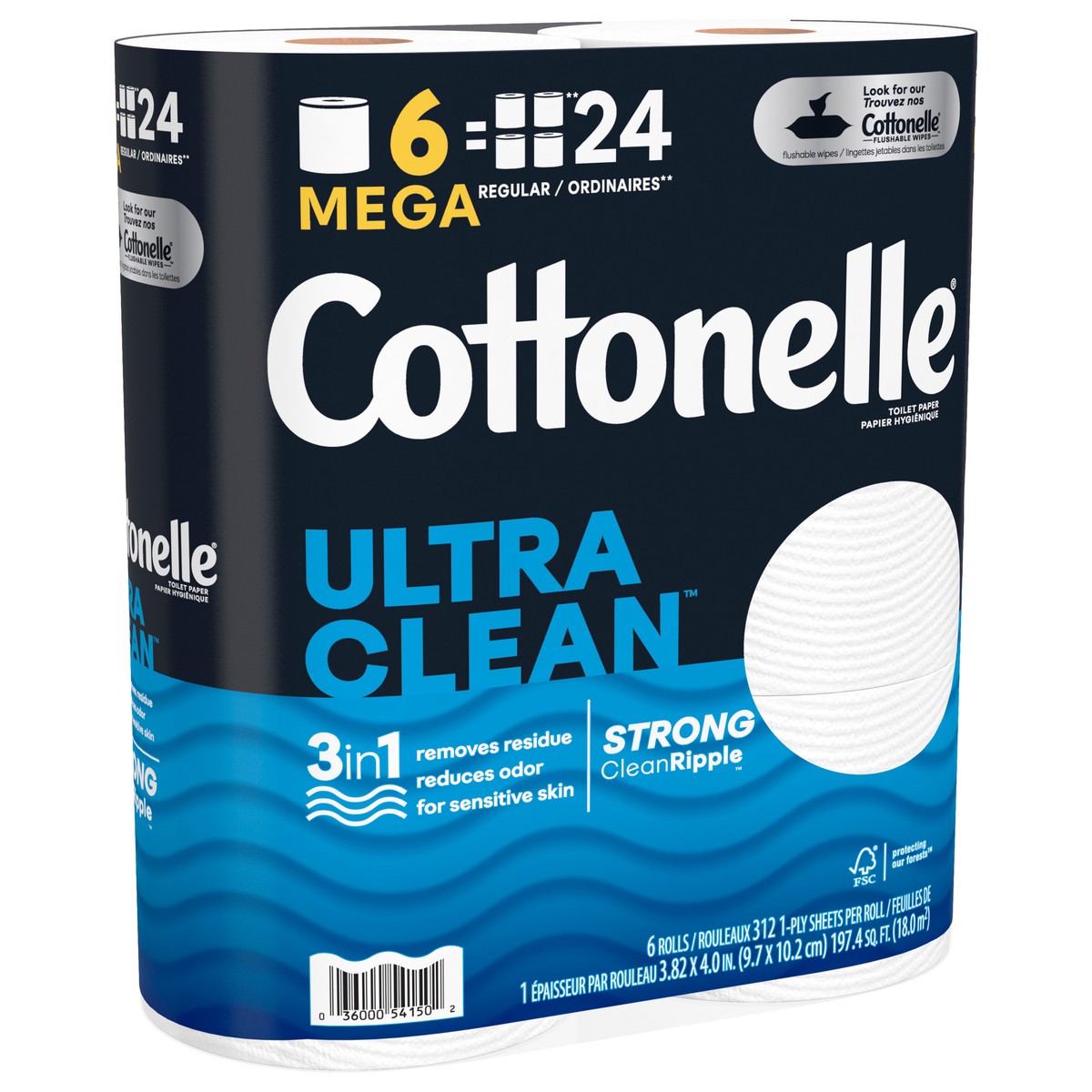 slide 6 of 9, Cottonelle Ultra Clean Toilet Paper, 6 ct