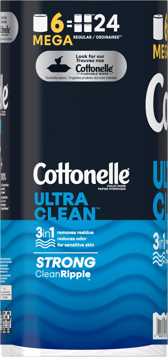 slide 4 of 9, Cottonelle Ultra Clean Toilet Paper, 6 ct