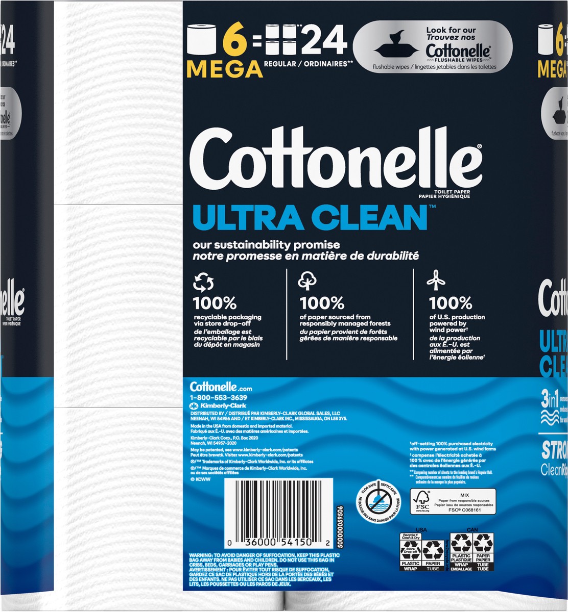 slide 8 of 9, Cottonelle Ultra Clean Toilet Paper, 6 ct