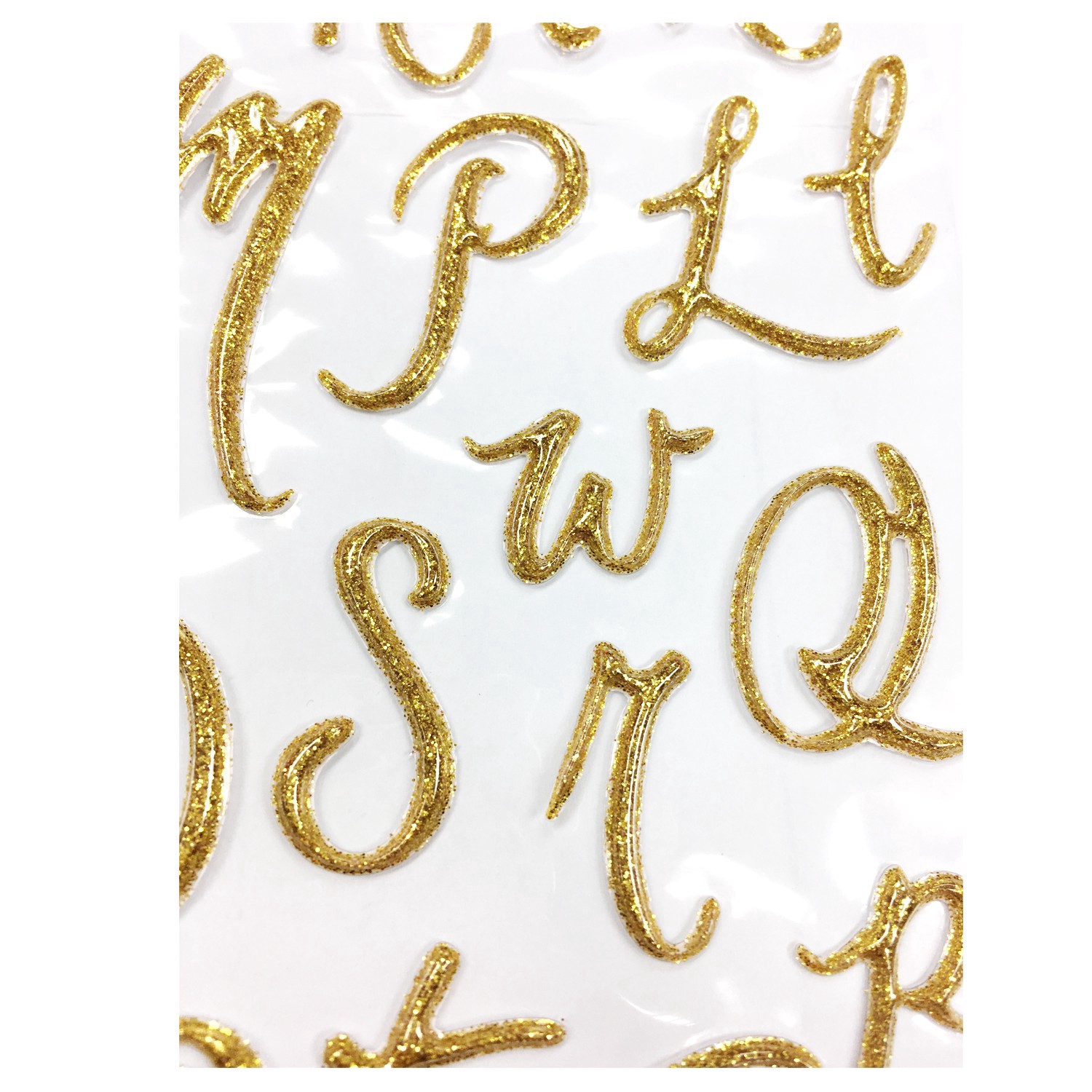 slide 4 of 5, Gold Glitter Puffy Alphabet Stickers By Recollections, 4.38 in x 13.5 in