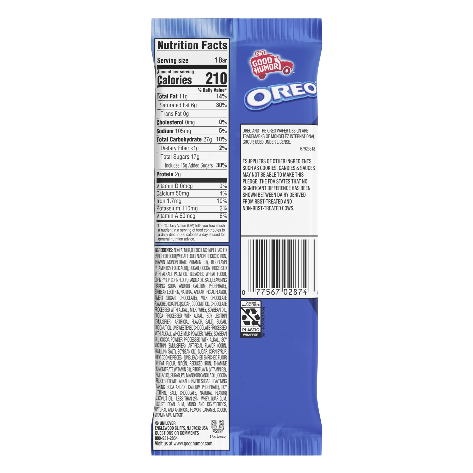 slide 5 of 7, Good Humor Frozen Dessert Bar Cookies N Creme, 1 ct, 1 ct