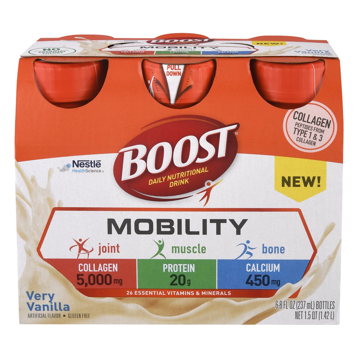 slide 1 of 9, Boost MOBILITY Very Vanilla - 6 ct; 8 fl oz, 6 ct; 8 fl oz