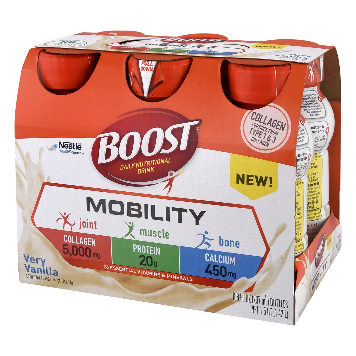 slide 3 of 9, Boost MOBILITY Very Vanilla - 6 ct; 8 fl oz, 6 ct; 8 fl oz