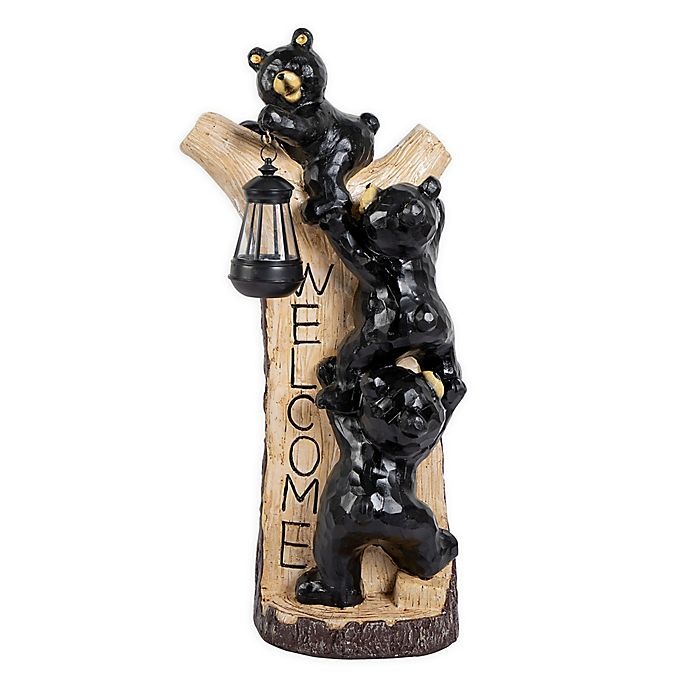 slide 1 of 2, Destination Summer Welcome Bear Statue with Solar Light, 1 ct