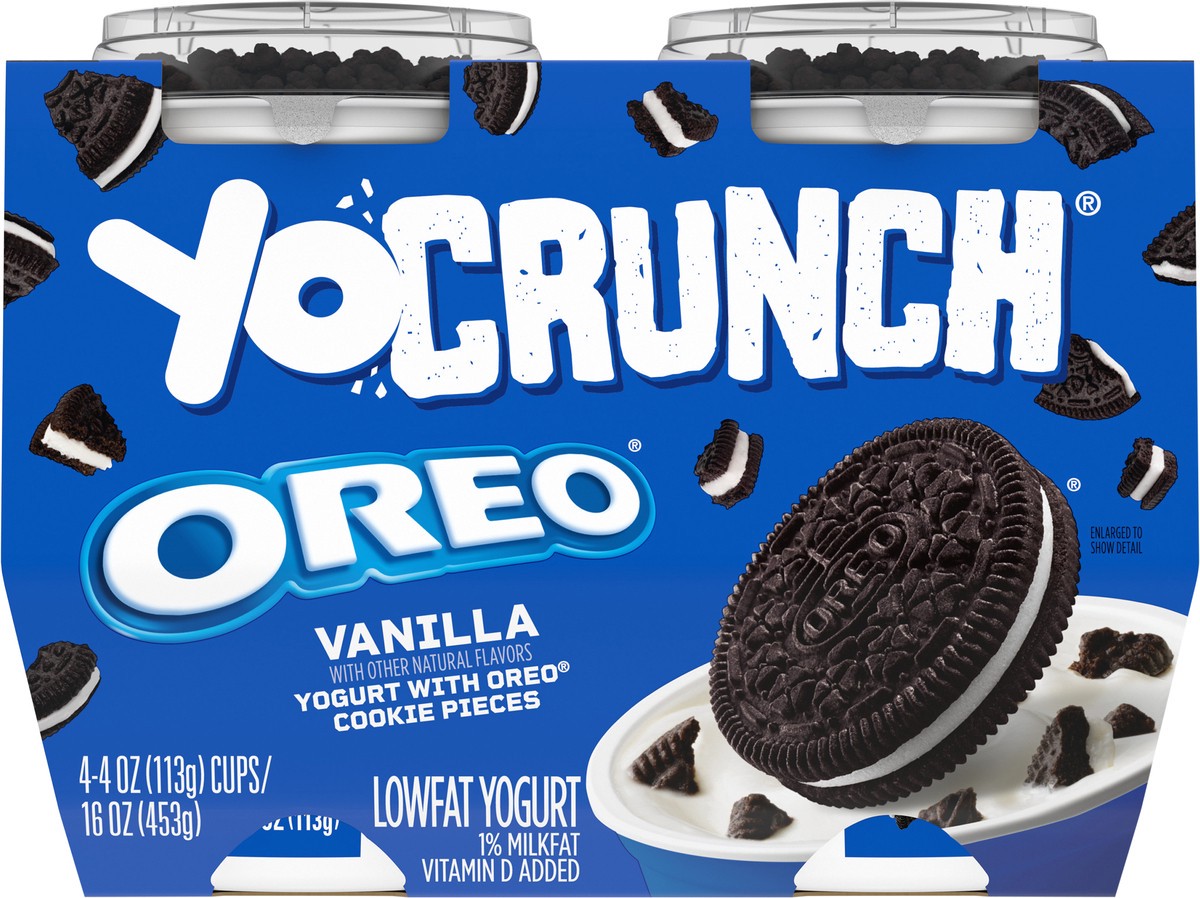 slide 6 of 9, YoCrunch Low Fat Vanilla with OREO Yogurt - 4ct/4oz Cups, 4 ct; 4 oz