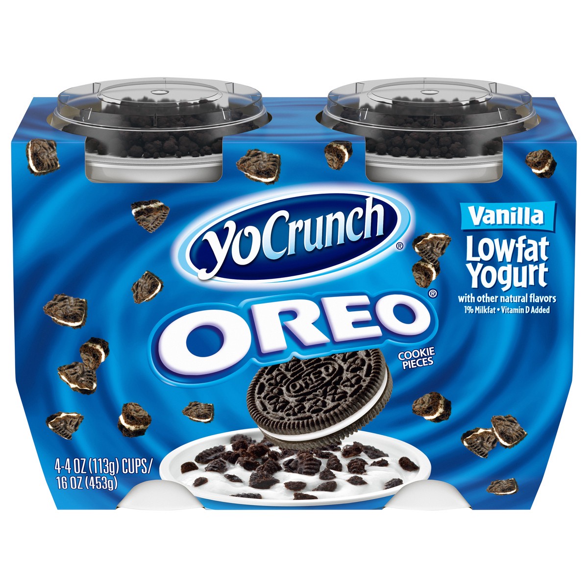 slide 1 of 9, YoCrunch Low Fat Vanilla with OREO Yogurt - 4ct/4oz Cups, 4 ct; 4 oz