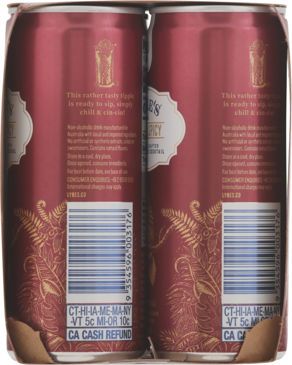 slide 9 of 14, Lyre's Non-Alcoholic Dark 'N Spicy Cocktail 4 - 8.45 fl oz Cans, 4 ct