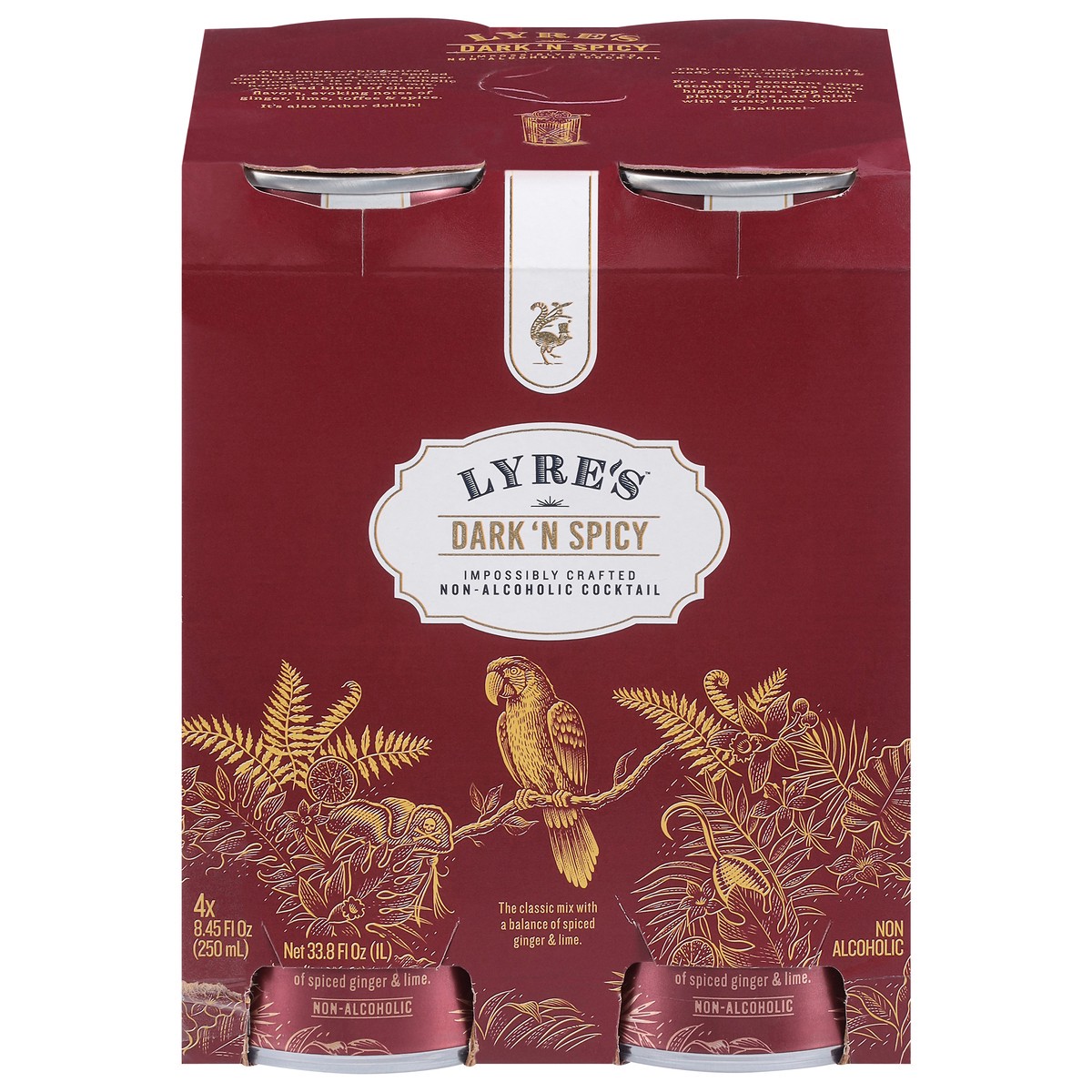slide 1 of 14, Lyre's Non-Alcoholic Dark 'N Spicy Cocktail 4 - 8.45 fl oz Cans, 4 ct