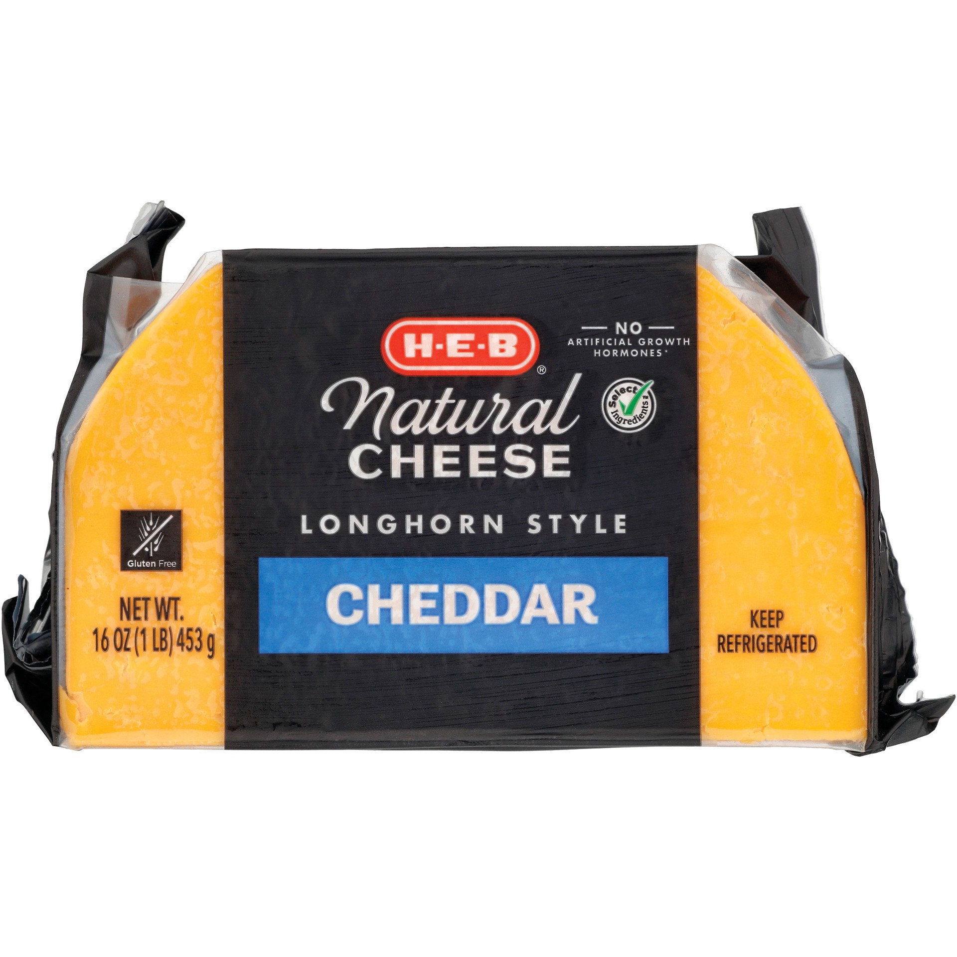 slide 1 of 1, H-E-B Cheddar Longhorn Style Cheese, 16 oz
